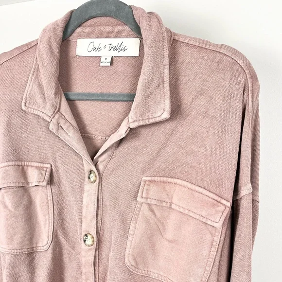 Oak & Trellis Reverse French Terry Shacket - Picture 4 of 13